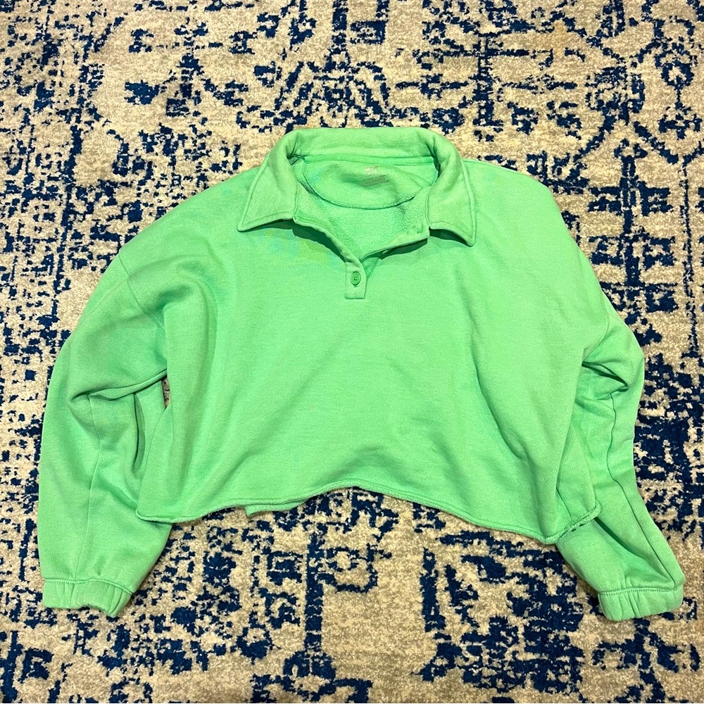 Aerie Green Cropped Sweater